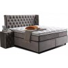 Lit box literie boxspring avec rangement complete gris EDITION