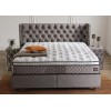 Lit box literie boxspring avec rangement complete gris EDITION