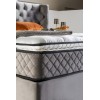 Lit box literie boxspring avec rangement complete gris EDITION