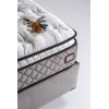 Lit box literie boxspring avec rangement complete gris EDITION