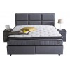 Lit box literie boxspring avec rangement complete gris  ISADIYE