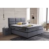 Lit box literie boxspring avec rangement complete gris  ISADIYE