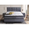 Lit box literie boxspring avec rangement complete gris  ISADIYE