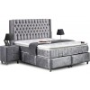 Lit box literie boxspring avec rangement complete aubergine CITY SPIRIT