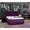 Lit box literie boxspring avec rangement complete aubergine CITY SPIRIT