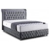 Lit box literie boxspring avec rangement complete gris KONGSFJORD