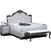 Lit box literie boxspring avec rangement complete blanc LADY