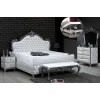 Lit box literie boxspring avec rangement complete blanc LADY