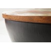 table basse bois recyclé en gris 70 cm