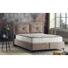 Lit avec coffre rangement et matelas boxspring complete beige WOOD