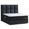 Lit avec coffre rangement et matelas boxspring complete gris NEWYORK