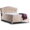 Lit avec coffre rangement et matelas boxspring complete rose VENETIE