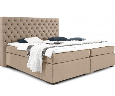 Lit  et matelas boxspring complete beige CHEVER