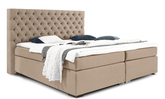 Lit  et matelas boxspring complete beige CHEVER