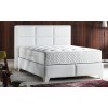 Lit avec coffre rangement et matelas boxspring complete simili cuir blanc DUCHES