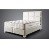 Lit avec coffre rangement et matelas boxspring complete simili cuir blanc DUCHES