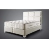 Lit avec coffre rangement et matelas boxspring complete simili cuir blanc DUCHES