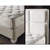 Lit avec coffre rangement et matelas boxspring complete simili cuir blanc DUCHES