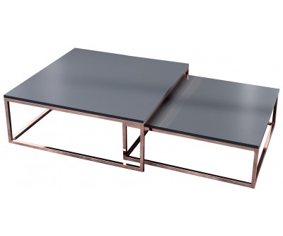 Table basse Storage lot de 2 tables cuivre anthracite