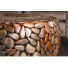 Table basse mosaïque en pierre 82 cm cuivre