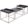 Table basse set de 3 plateaux noir