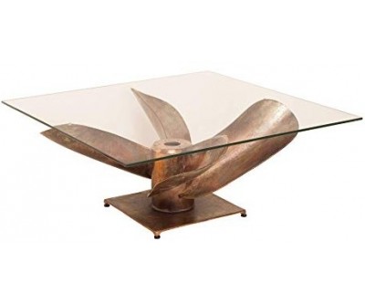 Table basse Ocean 60cm cadre cuivre antique