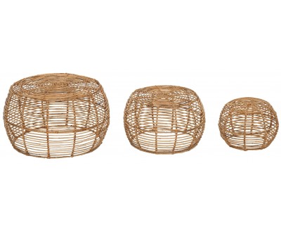 Table basse set de 3 Bamboo Lounge Rotin