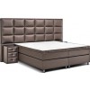 Boxspring de qualité bedden design avec matelas et  2 tables de nuit luxury taupe VERSUS