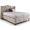 Lit box literie boxspring avec rangement complete beige KONING