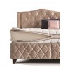 Lit box literie boxspring avec rangement complete beige KONING