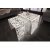 Table basse abstraite set de 2 argent