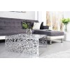 Table basse abstraite 60 cm en argent