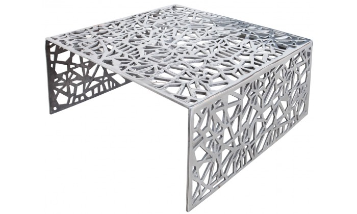 Table basse abstraite 60 cm en argent