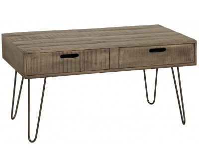 Table basse Scorpion 100cm tiroir gris mangue