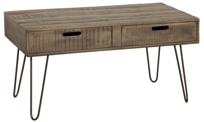 Table basse Scorpion 100cm tiroir gris mangue