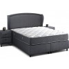 Lit box literie boxspring avec rangement complete gris ZOLANDO LIS