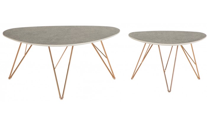 Table basse Kidney set de 2 béton