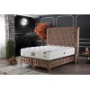 Lit boxspring avec coffre rangement matelas complete gold CHESTERFIELD LUXURY