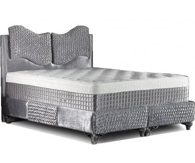 Lit boxspring avec coffre rangement matelas complete gold ETOY