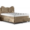 Lit boxspring avec coffre rangement matelas complete beige ETOY