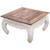 Table basse La Fleur 60cm en acajou blanc