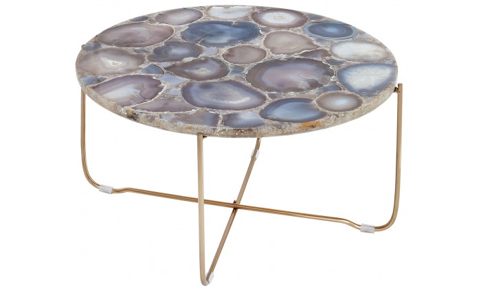 Table basse agate bleu onyx