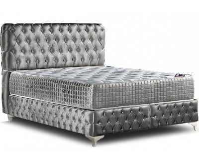 Lit boxspring avec coffre rangement matelas complete velver FULCHESTER