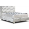 Lit boxspring avec coffre rangement matelas complete blanc  FULCHESTER