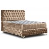 Lit boxspring avec coffre rangement matelas complete beige FULCHESTER