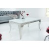 Table basse Baroque moderne 100cm blanc argent