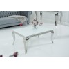 Table basse Baroque moderne 100cm blanc argent