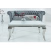 Table basse Baroque moderne 100cm blanc argent