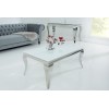 Table basse Baroque moderne 100cm blanc argent