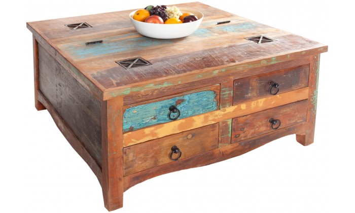 Table basse Jakarta 70cm en bois recyclé